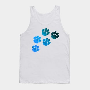 Blue Pawprints Design Tank Top